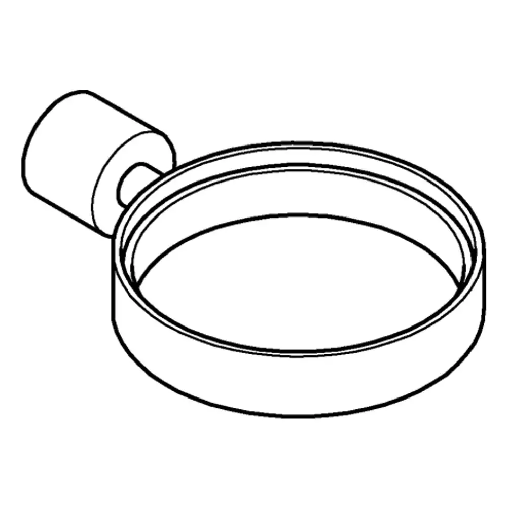 Grohe Halterung mit runder Basis und seitlichem Stift, geeignet zur Befestigung einer Seifenschale, dargestellt in einfacher Linienzeichnung.