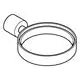 Grohe Halterung mit runder Basis und seitlichem Stift, geeignet zur Befestigung einer Seifenschale, dargestellt in einfacher Linienzeichnung.