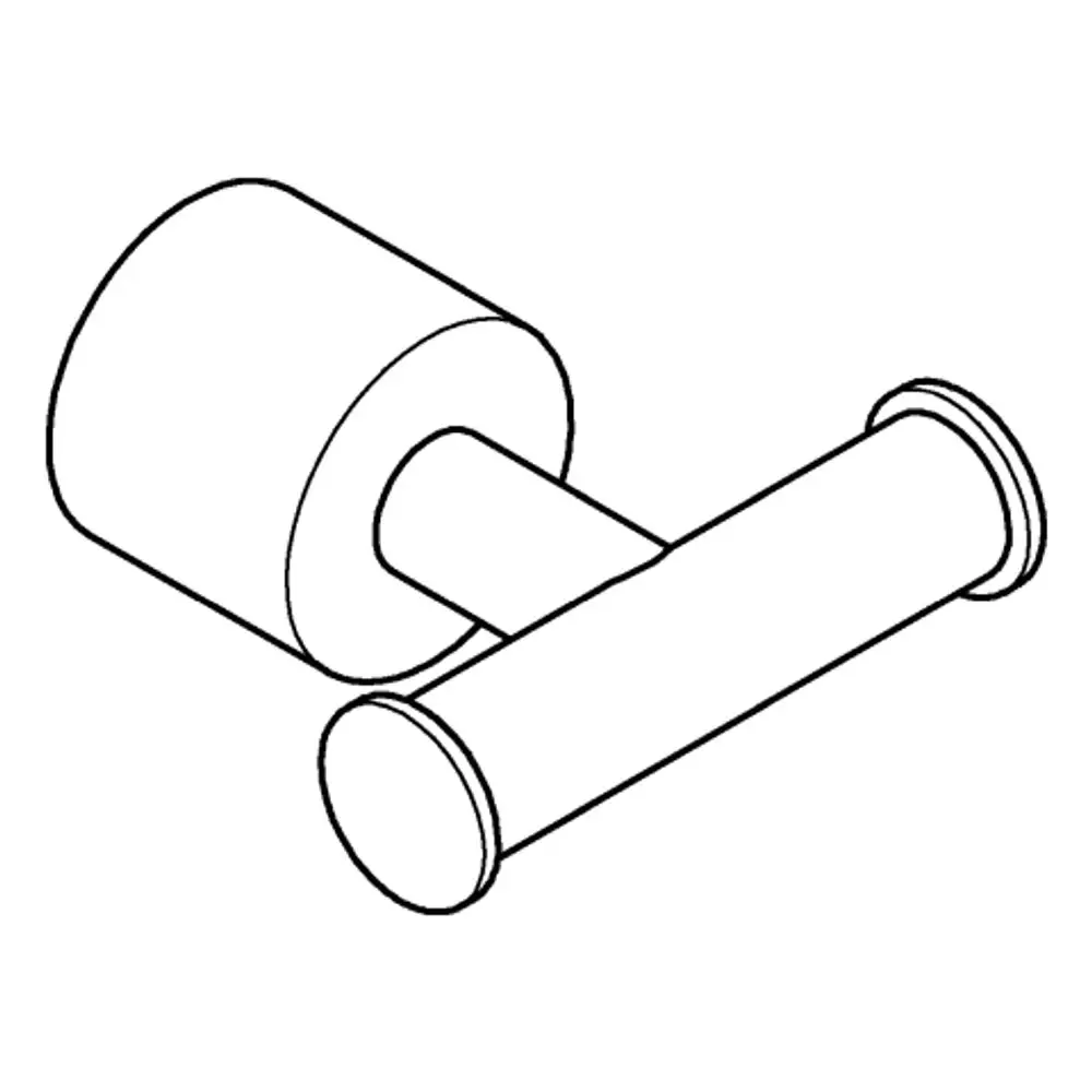 Bademantelhaken aus verchromtem Material mit hohlem Körper und seitlichem Halt. Produkt von Grohe, geeignet für die Wandmontage im Badezimmer.