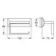 Wandmontierter WC-Papierhalter von Grohe in chrom, mit rechteckiger Halterung und Platz für Papierrolle, sichtbarer Mechanismus für einfache Handhabung.