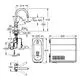 Technische Zeichnung eines Grohe-Armaturensystems mit Wasseranschlüssen, Auslass und Montageanleitung. Maße und Anschlussdetails sind klar dargestellt.