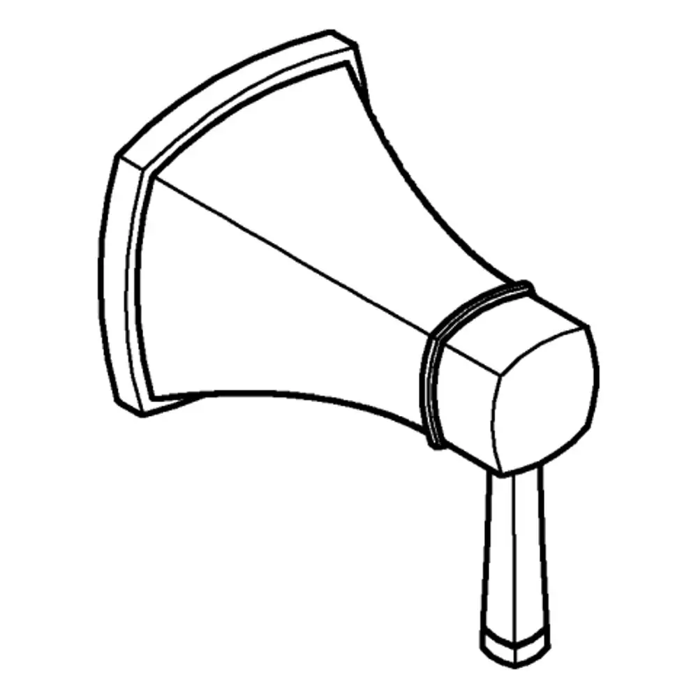 Grohe-Produkt mit trichterförmigem Lautsprecherdesign, montiert an einem geraden Stab, in einer einfachen, klaren Linienführung gehalten.