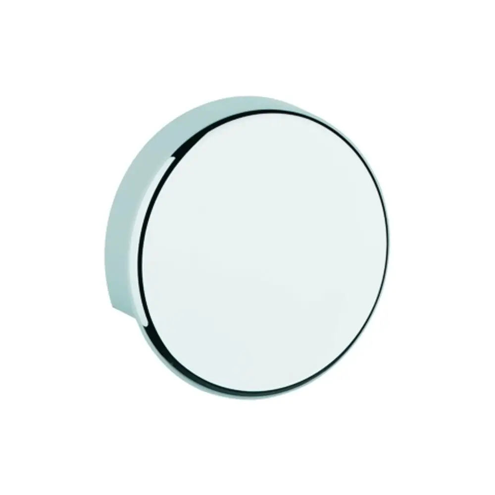 Runde Wandrosette von Grohe, mit einem glatten und reflektierenden Finish, zur Montage in einem Badezimmer.