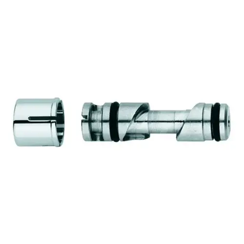 Verdeckte Mischeinrichtung von Grohe, bestehend aus einem verchromten Gehäuse und einem innenliegenden Ventil. Komponenten für die Installation in Sanitäranlagen.