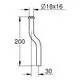 GROHE Urinal-Spülrohr in gebogener Form aus Messing, mit Anschluss und einer Länge von 200 mm, montiert in aufrechter Position.