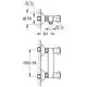 Schematics of a Grohe 2-handle shower valve for wall mounting, including dimensions and mounting details, focusing on installation requirements.