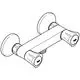 Grohe 2-Griff-Brausebatterie mit zwei symmetrischen Drehreglern und Wandmontage, ausgestattet mit runden, flachen Platten.