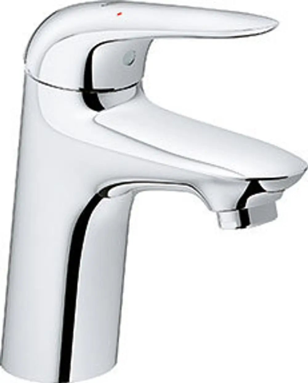 Grohe Wasserhahn mit glänzendem Chromfinish und einem Hebel zur Steuerung des Wasserflusses, geeignet für Montage in Badezimmern oder Küchen.