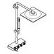 Duschsystem von Grohe mit einer Deckenbrause und Wandarm, Steuerelement mit mehreren Drehreglern zur Anpassung von Wassermenge und Temperatur.