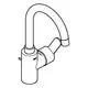 Grohe Armatur mit geschwungenem Auslauf und seitlichem Hebel. Das Design ist schlicht und funktional, geeignet für Waschtische.