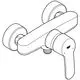 GROHE Wandmontage-Brausebatterie mit zwei runden Reglern und einem Hebel zum Regulieren von Wasserfluss und Temperatur in schlichtem Design.