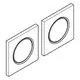 Zwei chromfarbene Lichtmodule von Grohe mit runder Aussparung, die modular angeordnet sind. Ideal für die Integration in Badezimmerbeleuchtung.