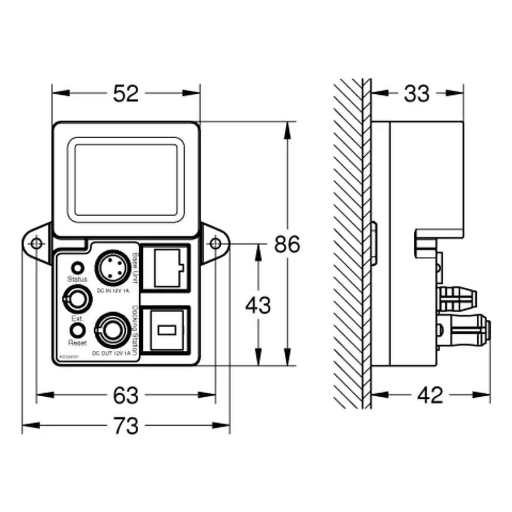 GROHE Bluetooth-Empfangseinheit in kompakter Bauform mit verschiedenen Anschlüssen und Bedienelementen zur Steuerung von Smart Home-Funktionen.
