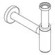Geruchsverschluss von Grohe, bestehend aus einem Röhrensystem mit Anschluss und Dichtungen, integriert für den Einsatz in Waschtischen, dargestellt in schematischer Form.
