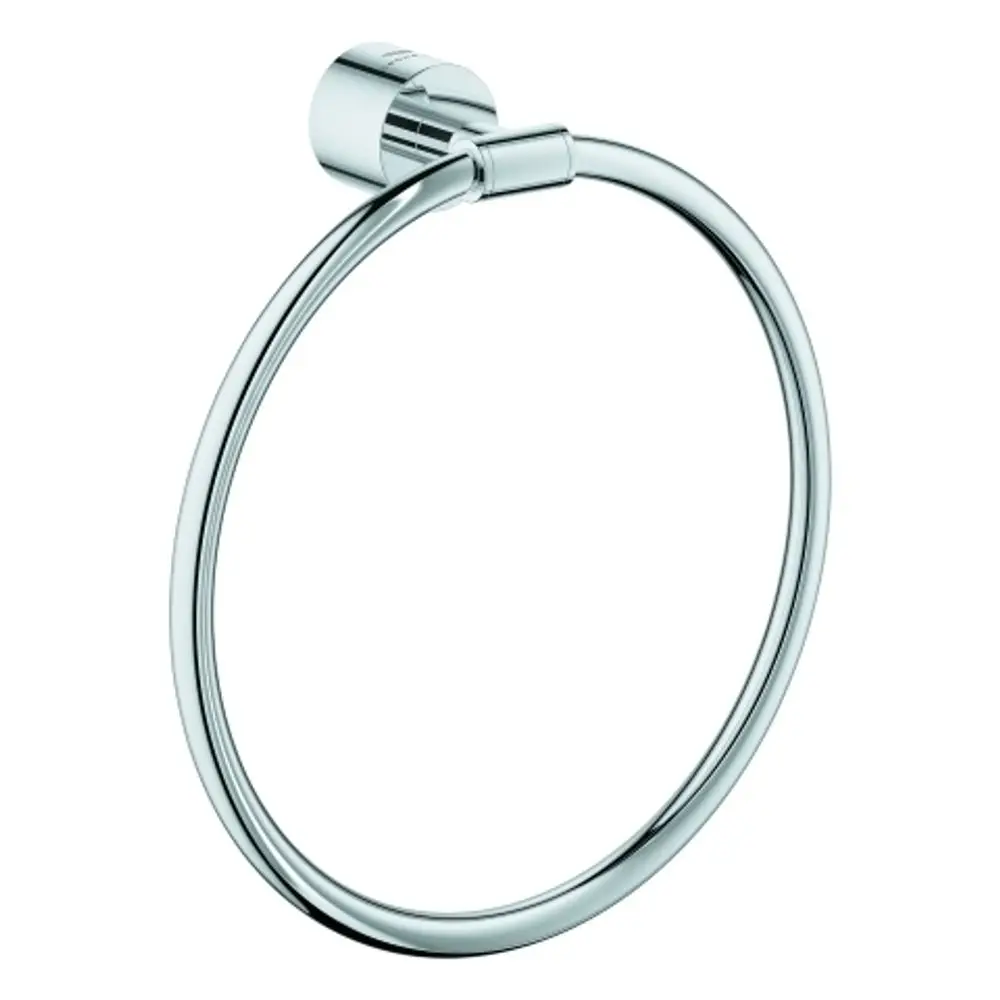 Handtuchring aus verchromtem Material von Grohe, mit einer halbrunden Form, montiert an einer Wandhalterung.