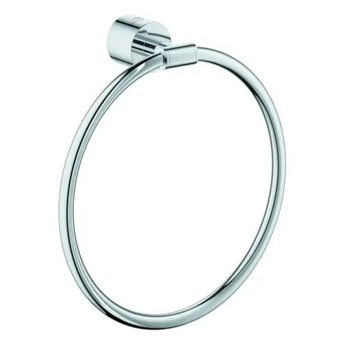 Handtuchring aus verchromtem Material von Grohe, mit einer halbrunden Form, montiert an einer Wandhalterung.