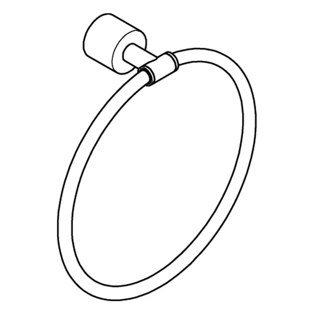 Handtuchring aus chromfarbenem Metall, mit runder Form und Wandmontage, entworfen von Grohe.