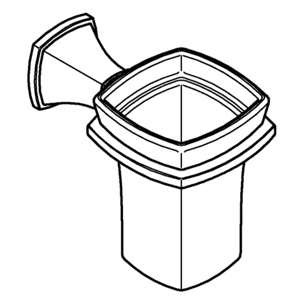 Wandhalterung von Grohe für ein quadratisches Mundspülglas, mit einem robusten Design und einer integrierten Halterung.