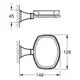 Grohe Halter mit Seifenschale, an der Wand montiert. Die Halterung ist rund und hat eine Chrom-Oberfläche. Die Seifenschale ist flach und hat eine dekorative Form.