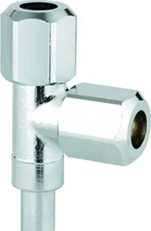 GROHE Abzweigstück mit zwei Anschlüssen, verchromt, für den Einsatz an Eckventilen in sanitärtechnischen Anwendungen.