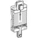 GROHE Urinal-Element mit Steuerungseinheit und elektrischer Verbindung. Gezeigt wird die obere und seitliche Ansicht des Installationssystems.