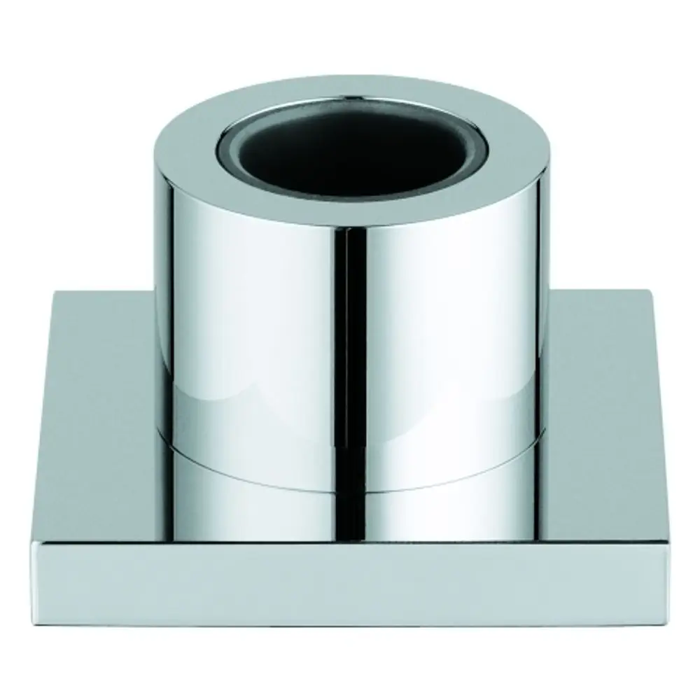 Chromfarbene Durchführung von Grohe, zylindrische Form mit quadratischer Basis, geeignet für ausziehbare Handbrausen.