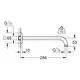 Grohe Brausearm mit eckiger Rosette und einer Ausladung von 286 mm, montierbar an der Wand, G 1/2-Anschluss, maximaler Last von 5 kg.