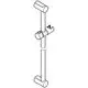 Chromfarbene Brausestange mit zwei Halterungen, mittig montiert und vertikal ausgerichtet. Produkt von Grohe.