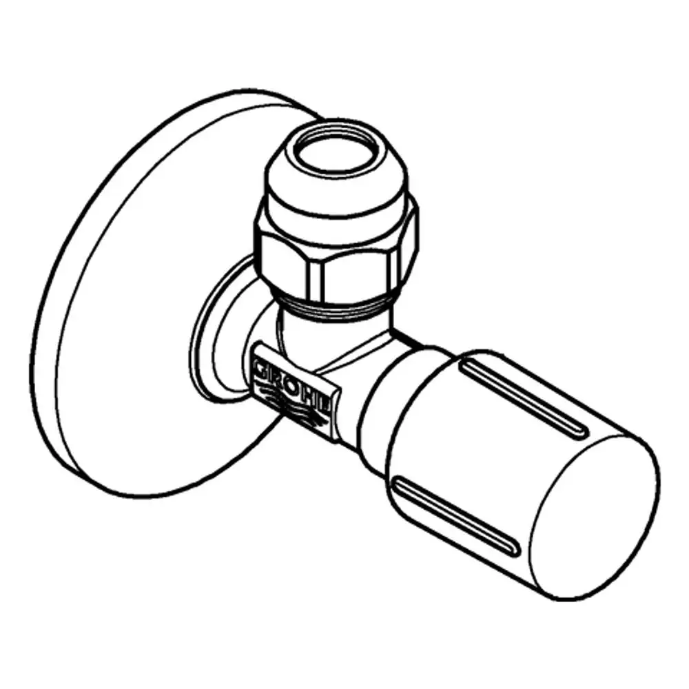 GROHE Eckventil mit Metallgriff und Rosette, ausgestattet mit einem 1/2x3/8'' Anschluss, in der Farbe hard graphite gebürstet.