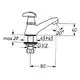 Grohe Wasserhahn mit drehbarer Auslaufarmatur und einem Griff, dargestellt in technischer Zeichnung mit Maßen und Anschlussdetails.