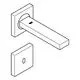 GROHE Produktzeichnung eines Wandventils mit rechteckigem Design, bestehend aus einem Auslass mit einer quadratischen Abdeckung.