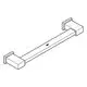 Grohe Metallgriff in quadratischer Form, montiert zwischen zwei schmalen Wandhalterungen, ideal für Anwendungen im Badbereich.