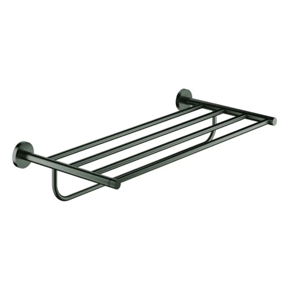 GROHE Badetuchhalter aus Metall in hard graphite mit mehreren Halterungen zur Befestigung an der Wand, geeignet zum Aufhängen von Handtüchern.