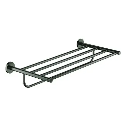 GROHE Badetuchhalter aus Metall in hard graphite mit mehreren Halterungen zur Befestigung an der Wand, geeignet zum Aufhängen von Handtüchern.