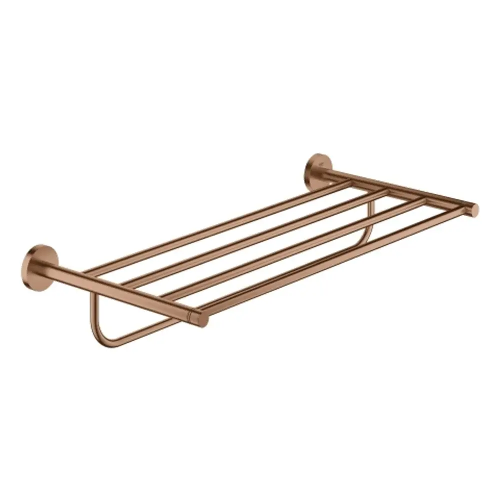 Grohe Handtuchhalter aus gebürstetem Material mit mehreren horizontalen Stangen zur Aufhängung von Handtüchern, montiert an einer Wand.