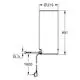 Weißer Grohe Boiler mit einer Höhe von 491 mm und einem Durchmesser von 210 mm. Anschlüsse für Wasserzu- und -abfluss seitlich angebracht.