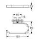 Wandmontierter GROHE WC-Papierhalter in einem einfachen Design, mit klaren Linien. Sichtbare Montagefläche mit Platz für Befestigungsschrauben.