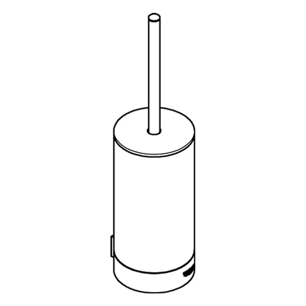 GROHE WC-Bürstengarnitur aus Glas mit einem zylindrischen Behälter und einer schmalen Bürste oben. Die Oberfläche zeigt eine mattschwarze oder graphite Farbe.