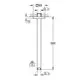 Grohe Deckenauslass mit quadratischer Rosette, vertikalem Rohr und Anschluss für G1/2, spezifiziert für eine maximale Traglast von 5 kg.