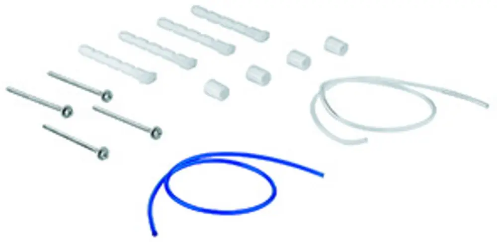 GROHE Zubehörset mit Schrauben, Dübel, und Schläuchen in verschiedenen Farben, geeignet für die Montage von Abdeckplatten und Betätigungen.