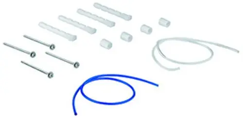 GROHE Zubehörset mit Schrauben, Dübel, und Schläuchen in verschiedenen Farben, geeignet für die Montage von Abdeckplatten und Betätigungen.