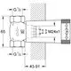 GROHE Ventilunterteil mit zwei G1/2-Anschlüssen und M24x1 Gewinde, dargestellt in einem schematischen Diagramm mit Maßangaben.