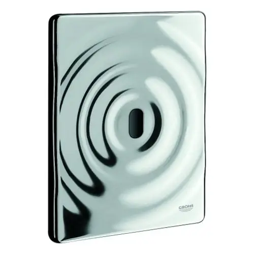 GROHE Wandplatte mit gewellter Oberfläche und betätigungsfeld für WC-Spülkästen in Chromoptik. Minimalistisches Design für moderne Badezimmer.