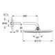 Grohe Kopfbrause mit einem Durchmesser von 310 mm, montiert an einem 380 mm langen Brausearm. Technische Zeichnung mit Abmessungen und Anschlussdetails.