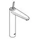 Eckiger, verchromter Wasserhahn mit einem Joystick-Bedienhebel und einem schlanken, minimalistischen Design, hergestellt von Grohe.