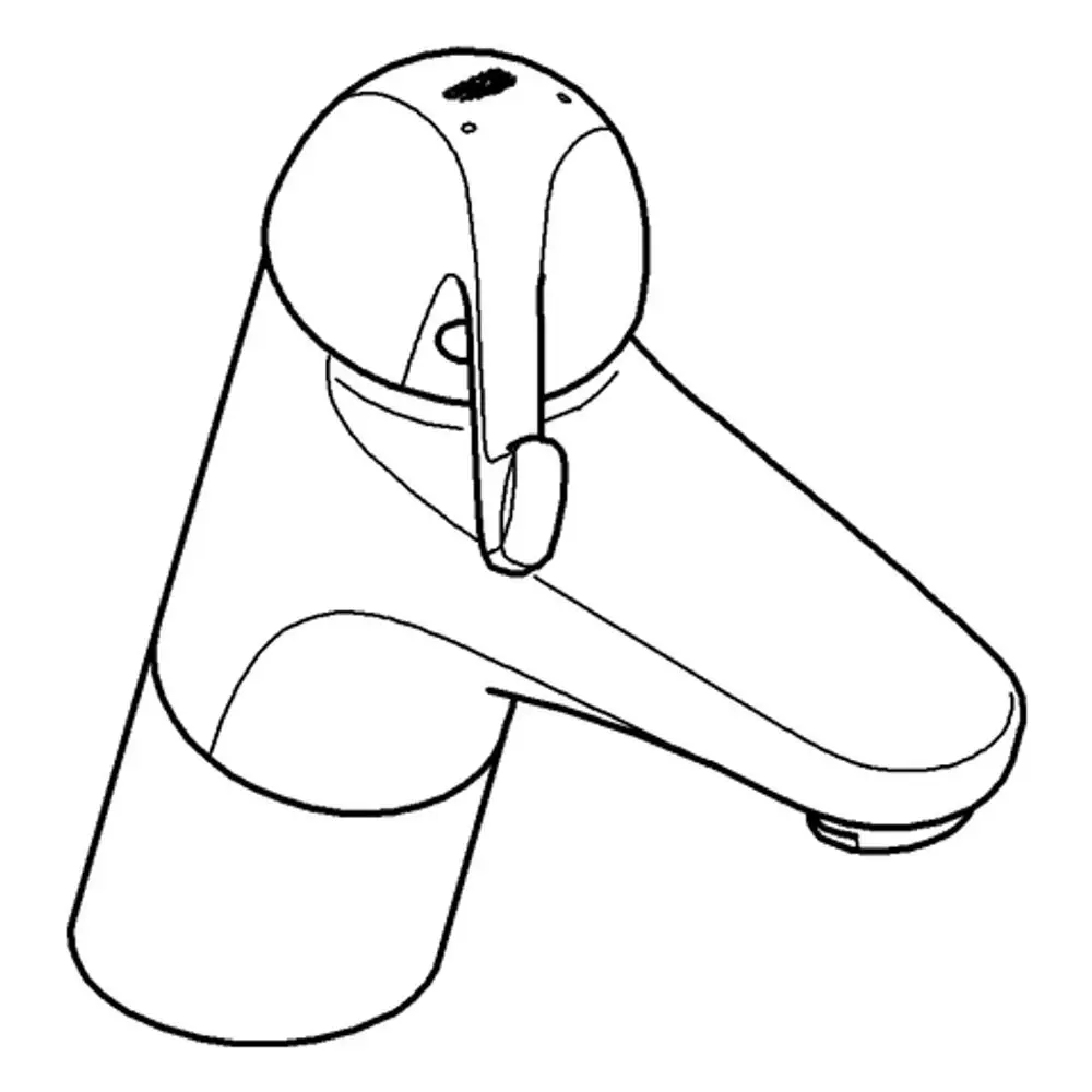 GROHE Armatur mit einem glatten Körper und einem einzelnen Hebel zur Steuerung von Wasserfluss und Temperatur, ideal für moderne Waschtische.