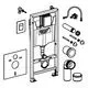 GROHE Rapid SL WC-Installationssystem mit unterschiedlichen Montageelementen und Zubehörteilen, dargestellt in einem technischen Diagramm.