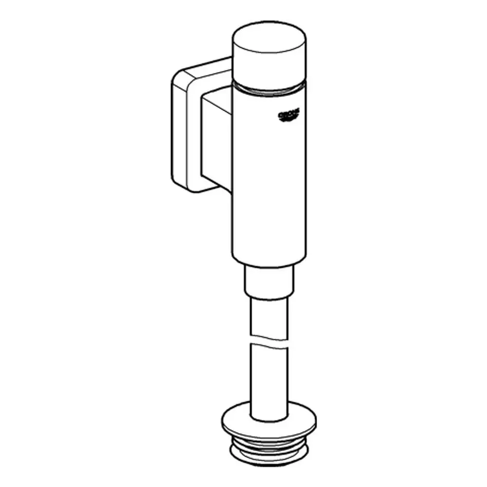 Grohe Urinalspüler in gerader Form mit Wandmontage, einem zylindrischen Oberteil und einem Anschluss für die Wasserversorgung.