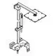 GROHE Duschsystem mit kombiniertem Arm und befestigtem Plattenteil, geeignet zur Montage an Wänden. Sichtbare Auslässe und Halterungen.