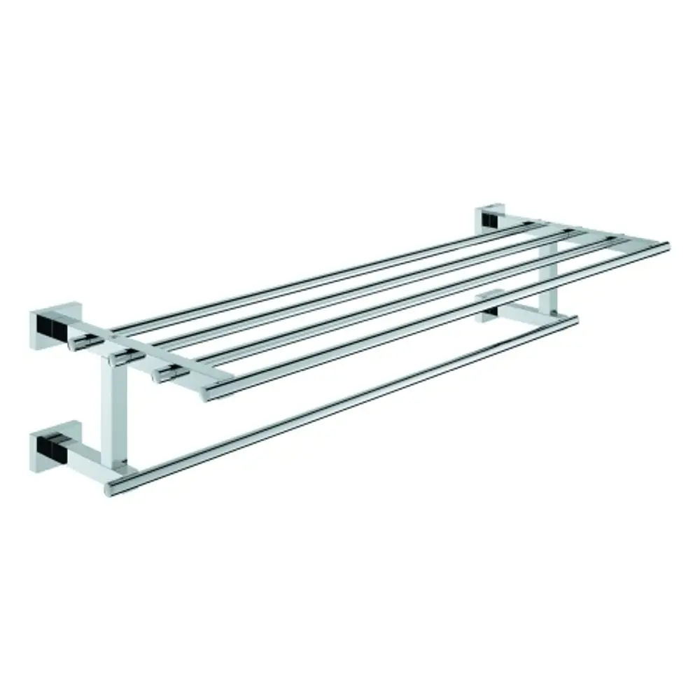 Grohe Badetuchhalter in chrom, mit mehreren horizontalen Stangen zur Aufhängung von Handtüchern, montiert an einer Wand.